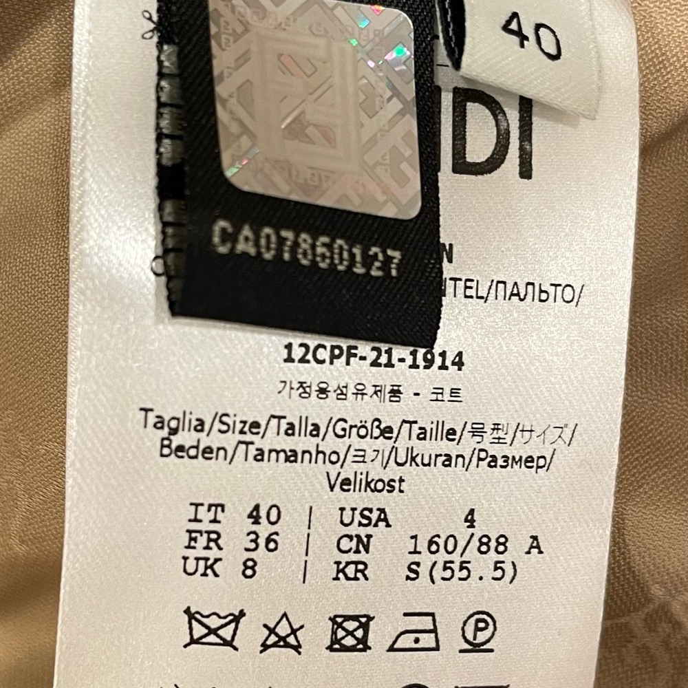BRAND NEW with Tags Authentic Fendi Trench Coat Size 40 $4400++ - Picture 10 of 12